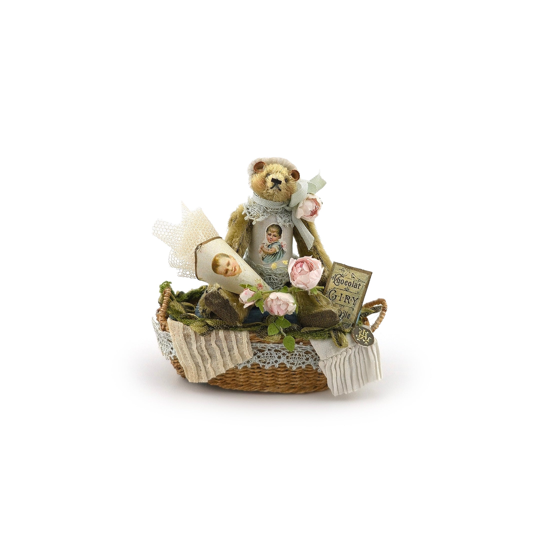 Marie-Pierre Gratias MP Creations French Teddy Bear Baby Shower Gift Basket Vingette