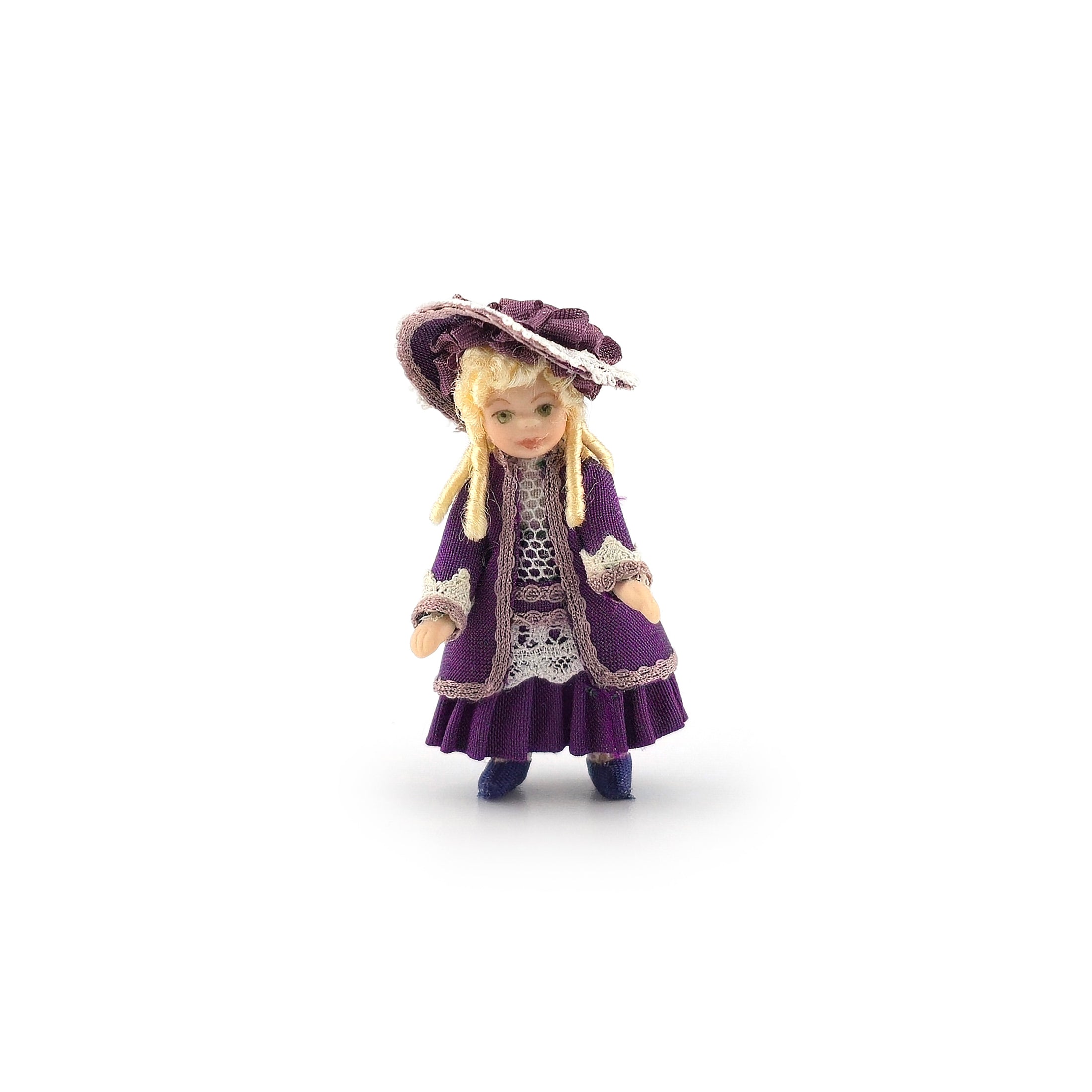 Diane Yunnie Porcelain Companion Doll for Child, Purple Edwardian Girl