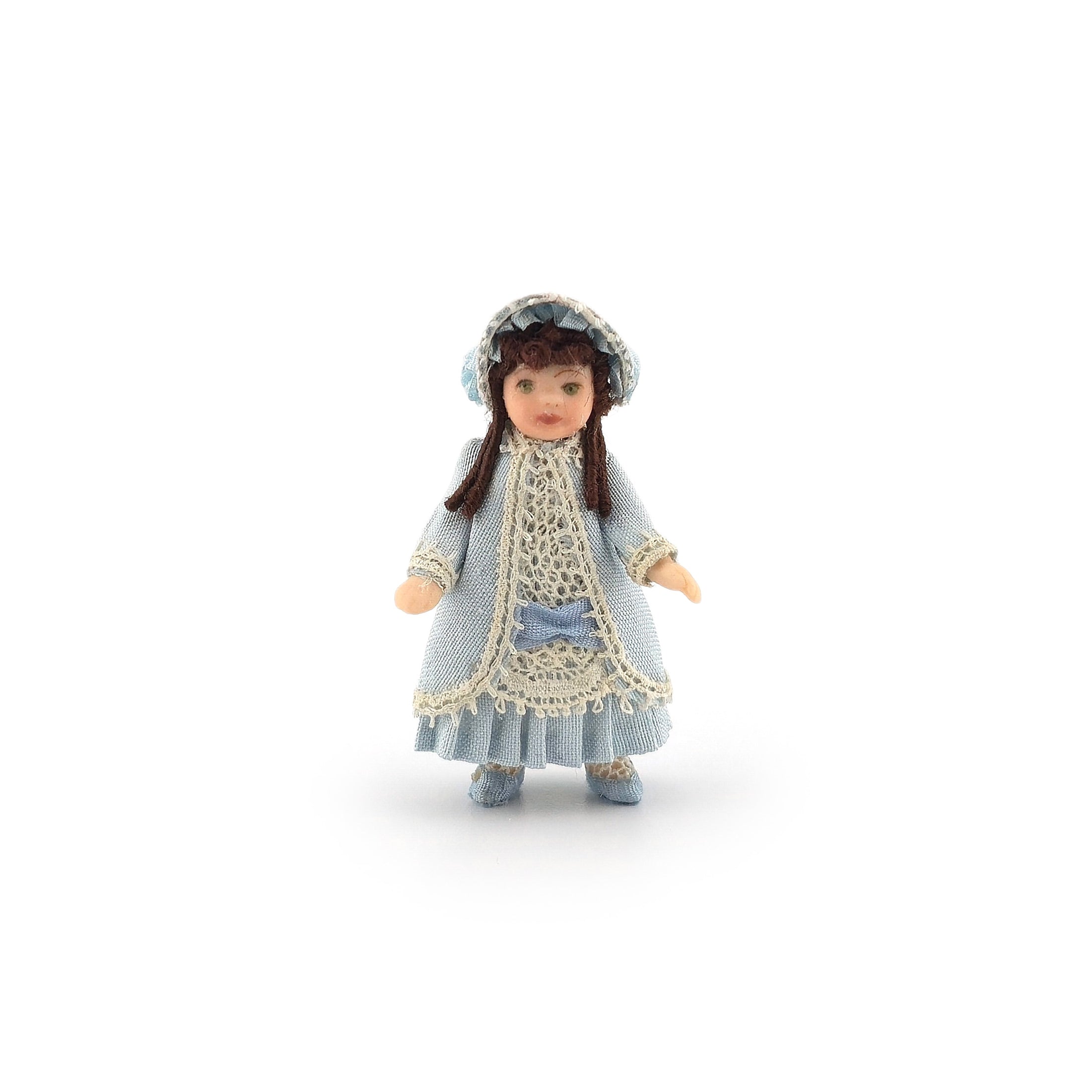 Diane Yunnie Porcelain Victorian Companion Doll for Child, Blue Silk Dress