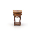 Load image into Gallery viewer, Miniature Dollhouse Carved Marquetry Inlay Side Table Artisan Signed A.E.V.
