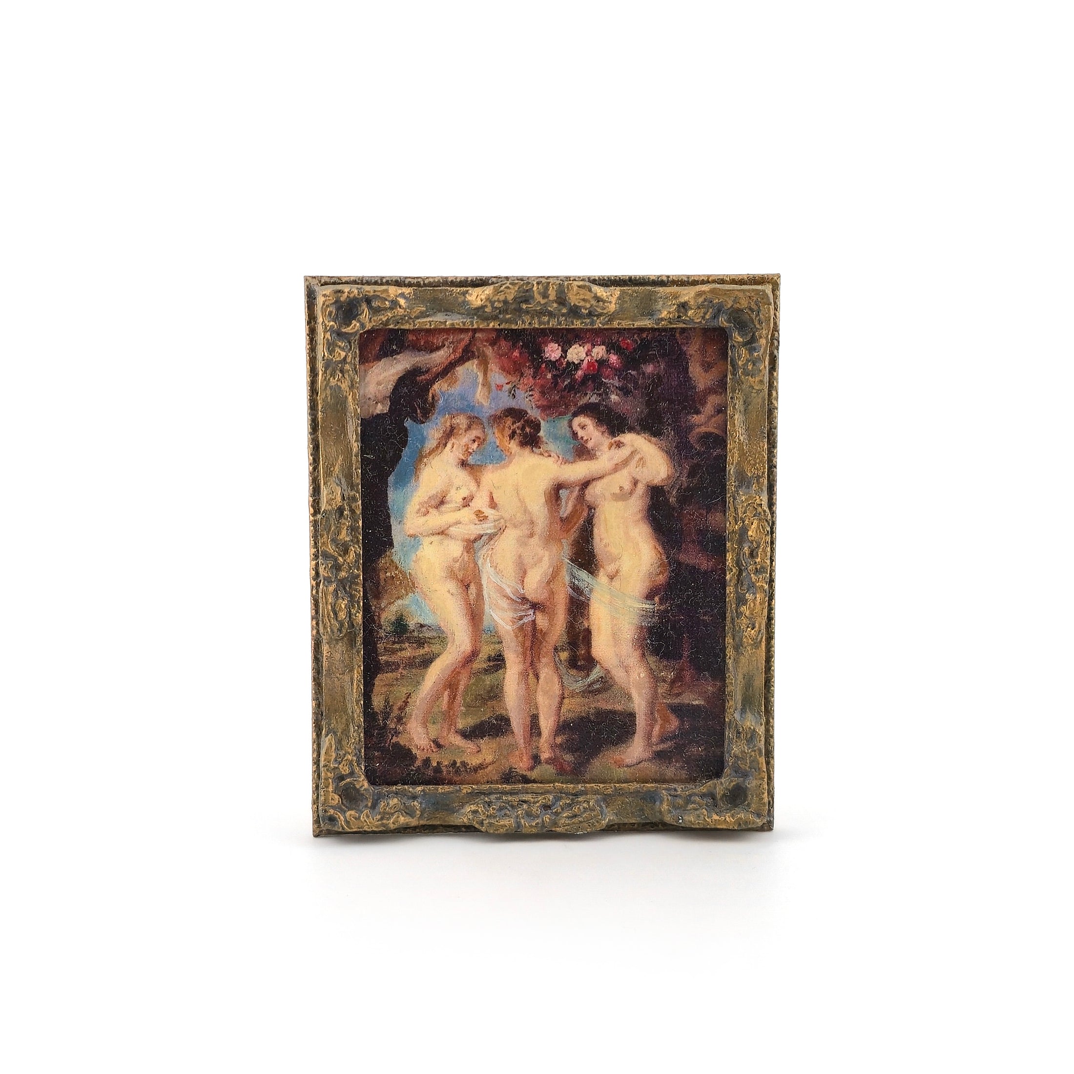 Hope Hoover 2002 "The Three Graces" Miniature Oil Painting Signed 1:12 Scale