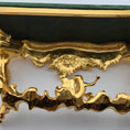 Load image into Gallery viewer, John Hodgson 1999 Gold Rococo Console with Green Marble Table Top 1:12
