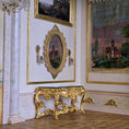 Load image into Gallery viewer, John Hodgson 1999 Gold Rococo Console with Green Marble Table Top 1:12
