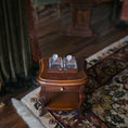 Load image into Gallery viewer, David Krupick Hand Blown Glass Decanter Set with Carved Tray 1:12 Scale
