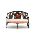 Load image into Gallery viewer, Renee Isabelle 1993 First Edition Pink Silk & Lacquer Rococo Settee 1:12 Scale
