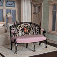 Load image into Gallery viewer, Renee Isabelle 1993 First Edition Pink Silk & Lacquer Rococo Settee 1:12 Scale
