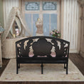 Load image into Gallery viewer, Renee Isabelle 1993 First Edition Pink Silk & Lacquer Rococo Settee 1:12 Scale
