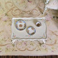 Load image into Gallery viewer, Teresa Welch Baby Blue Rose 3-Piece Porcelain Dessert Set 2014
