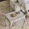 Load image into Gallery viewer, Teresa Welch Baby Blue Rose 3-Piece Porcelain Dessert Set 2014
