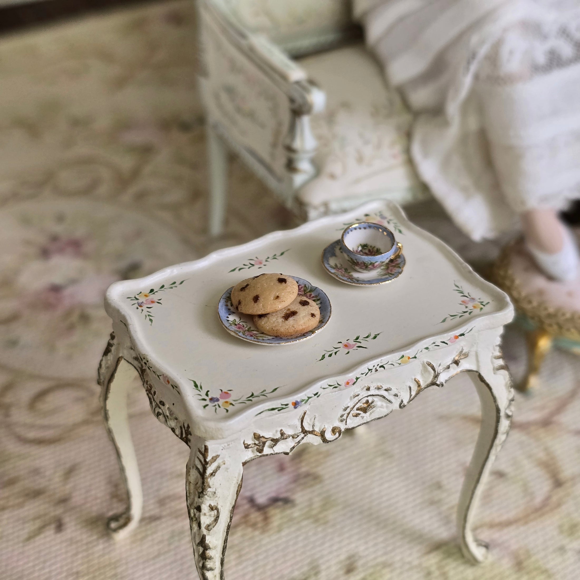 Teresa Welch Baby Blue Rose 3-Piece Porcelain Dessert Set 2014