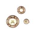 Load image into Gallery viewer, Teresa Welch Burgundy & Gold Floral 3-Piece Dessert Set RARE 1994
