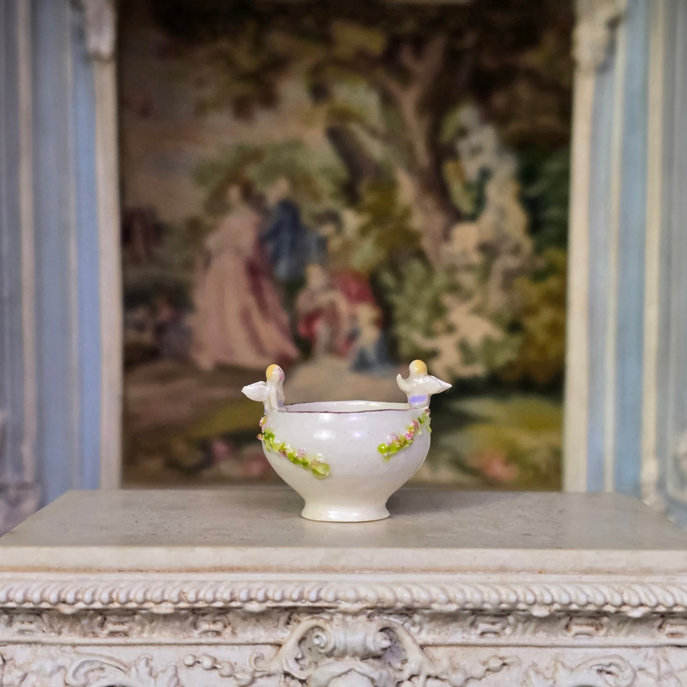 Veronique Cornish Figural Cupid Angel Dimensional Decorative Bowl
