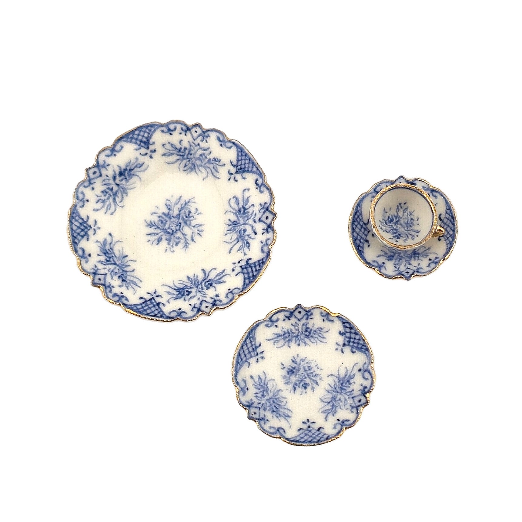 Teresa Welch 2016 Gilt 4-Piece Cobalt Blue Porcelain Place Setting