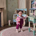 Load image into Gallery viewer, Irina Martin Curly Girl Dollhouse Doll in Pink with Peppa Pig Toy
