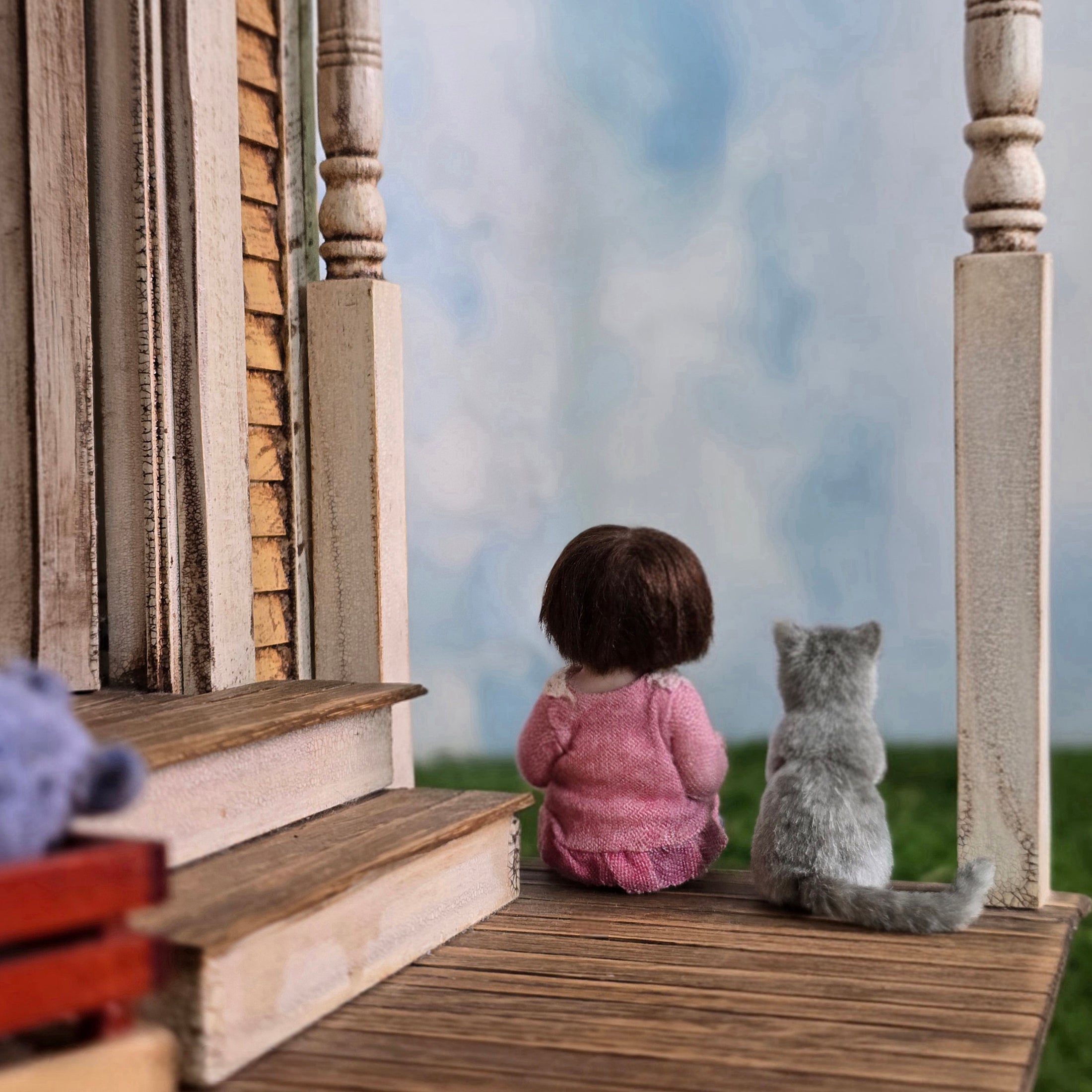 Irina Martin Seated Brunette Girl Dollhouse Doll "But I Want to Wear My Pretty Shoes!"
