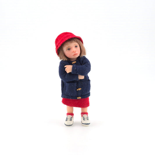 Irina Martin Defiant Brunette Little Girl Dollhouse Doll "But I Don't Want To"