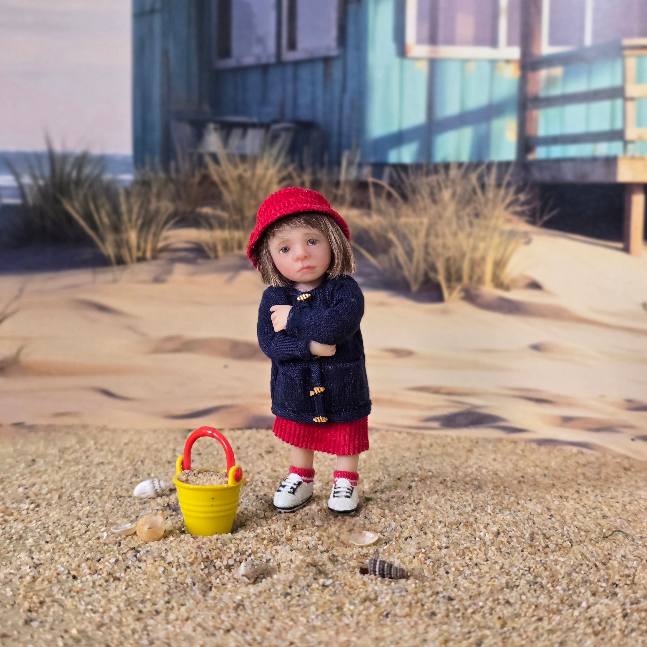 Irina Martin Defiant Brunette Little Girl Dollhouse Doll "But I Don't Want To"