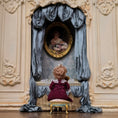 Load image into Gallery viewer, Irina Martin Seated Young Little Girl Dollhouse Doll with Her Teddy Bear
