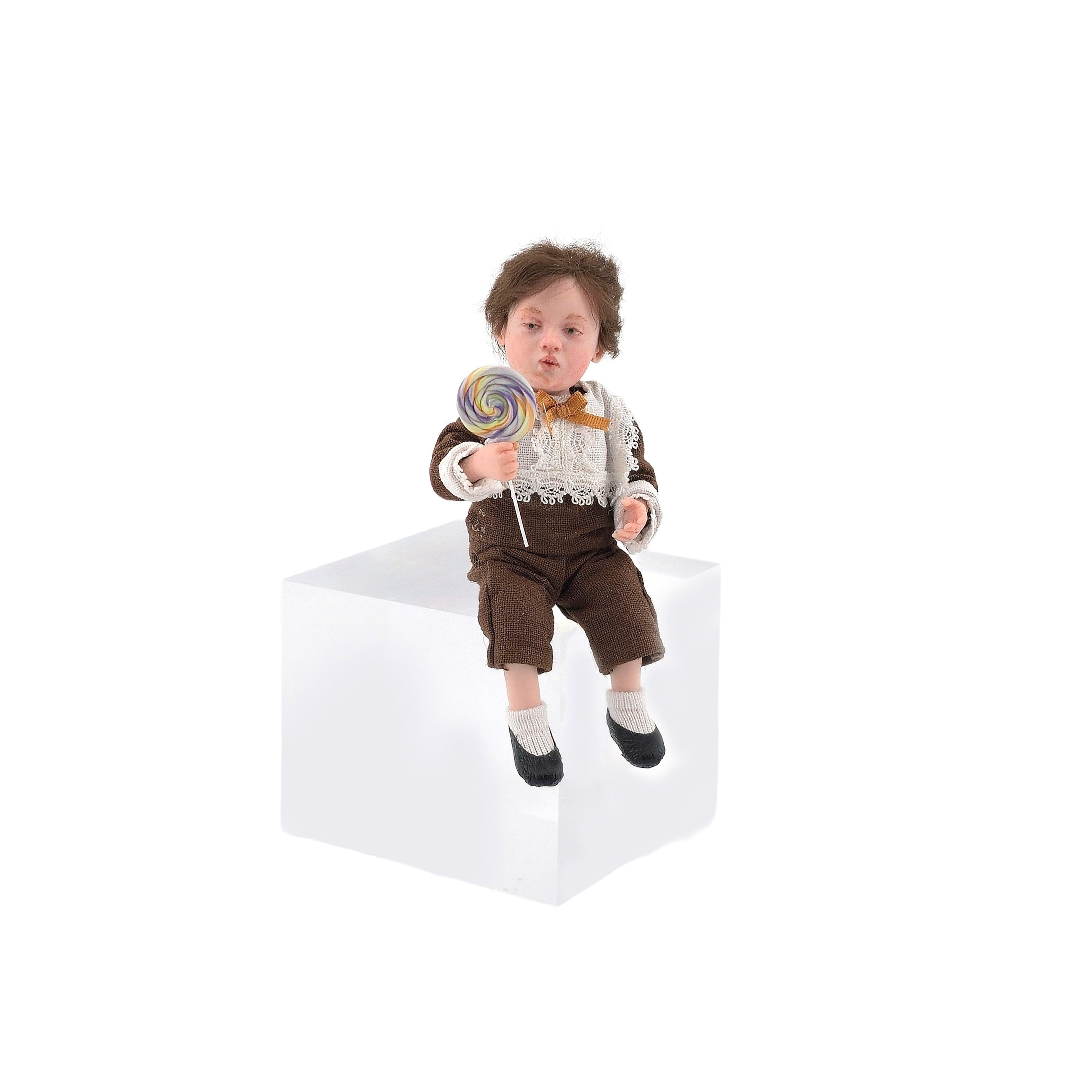 Irina Martin Fancy Little Boy with Lollipop Dollhouse Doll