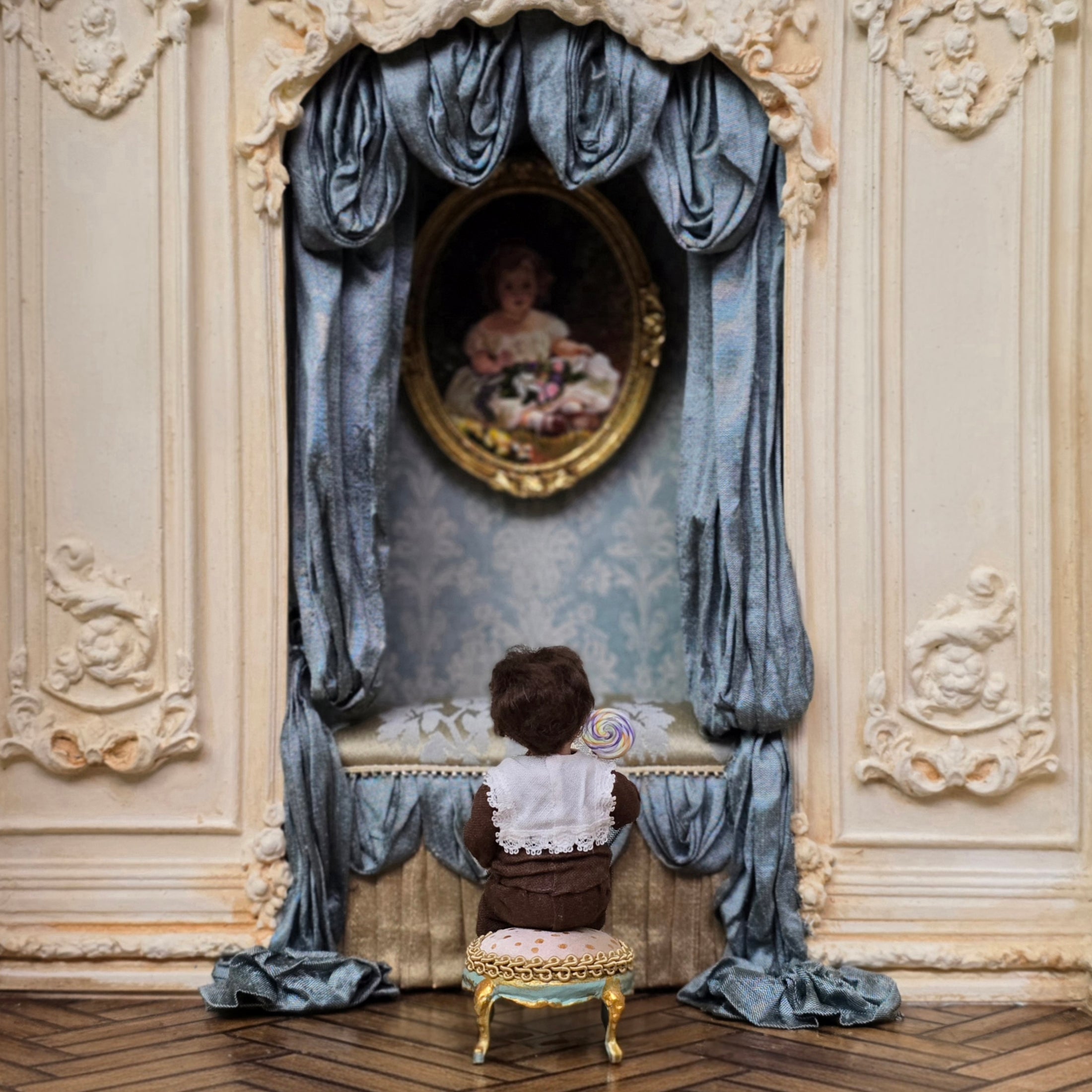 Irina Martin Fancy Little Boy with Lollipop Dollhouse Doll