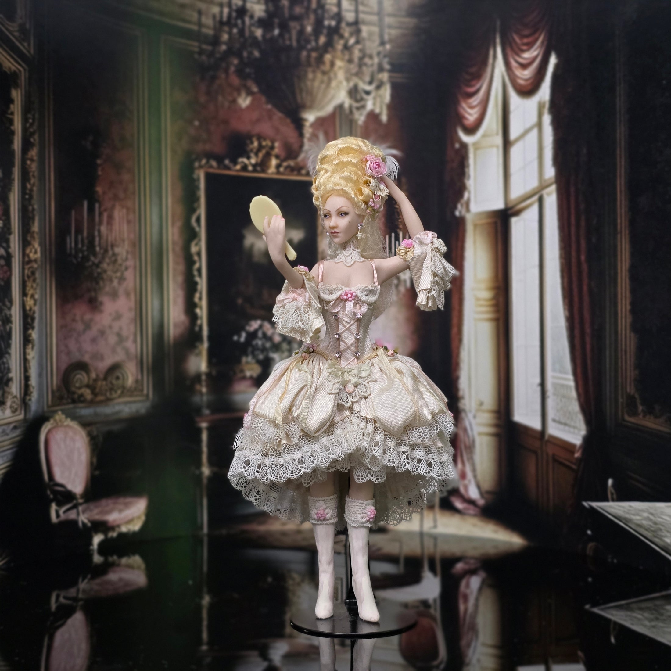 Dana Burton Porcelain Dollhouse Doll Rococo Lady "I Feel Pretty" 1:12 Scale