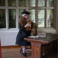 Load image into Gallery viewer, Doris Tussing Elegant Lady Dollhouse Doll Reminiscing with a Teddy Bear
