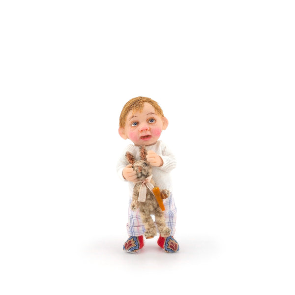 Catherine Muniere Sweet Toddler Aged Boy Doll & Toy Bunny Rabbit