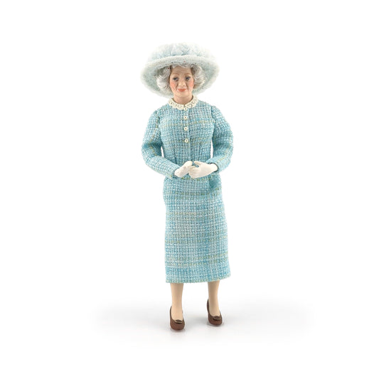 Debbie Dixon-Paver Queen Elizabeth The Queen Mother Porcelain Dollhouse Doll