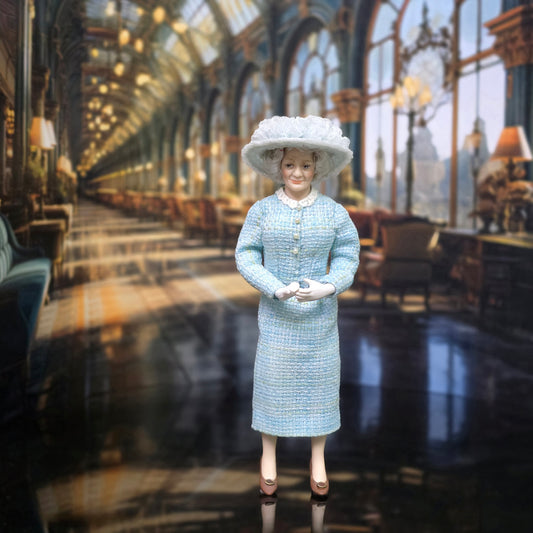 Debbie Dixon-Paver Queen Elizabeth The Queen Mother Porcelain Dollhouse Doll