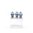 Load image into Gallery viewer, Mini Mundus Blue & White Porcelain Apothecary Jars Set of 3 Style A Group 4
