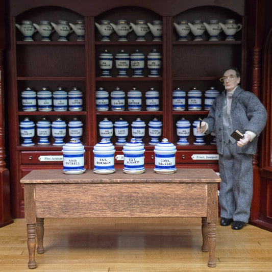 Mini Mundus Blue & White Porcelain Apothecary Jars Set of 4 Style B Group 4