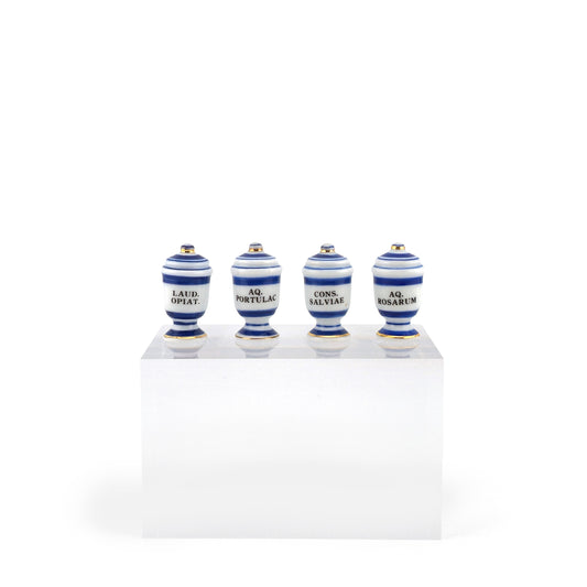 Mini Mundus Blue & White Porcelain Apothecary Jars Set of 4 Style D Group 5