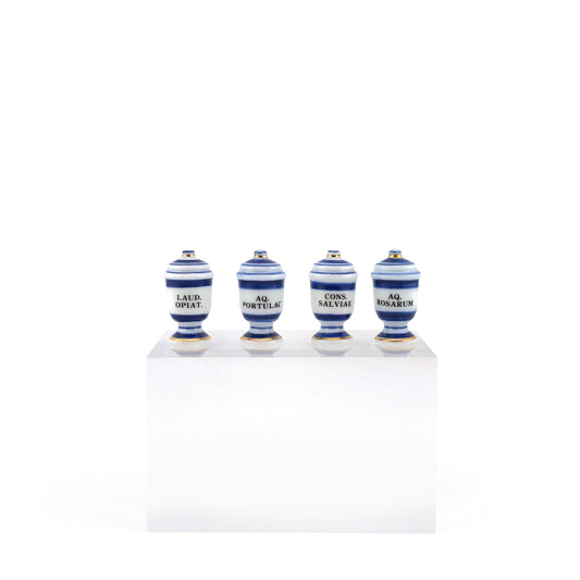 Mini Mundus Blue & White Porcelain Apothecary Jars Set of 4 Style D Group 7