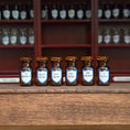Load image into Gallery viewer, Mini Mundus Set of 6 Amber Glass Apothecary Bottles Style F Group 1
