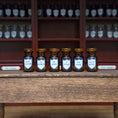 Load image into Gallery viewer, Mini Mundus Set of 6 Amber Glass Apothecary Bottles Style F Group 2
