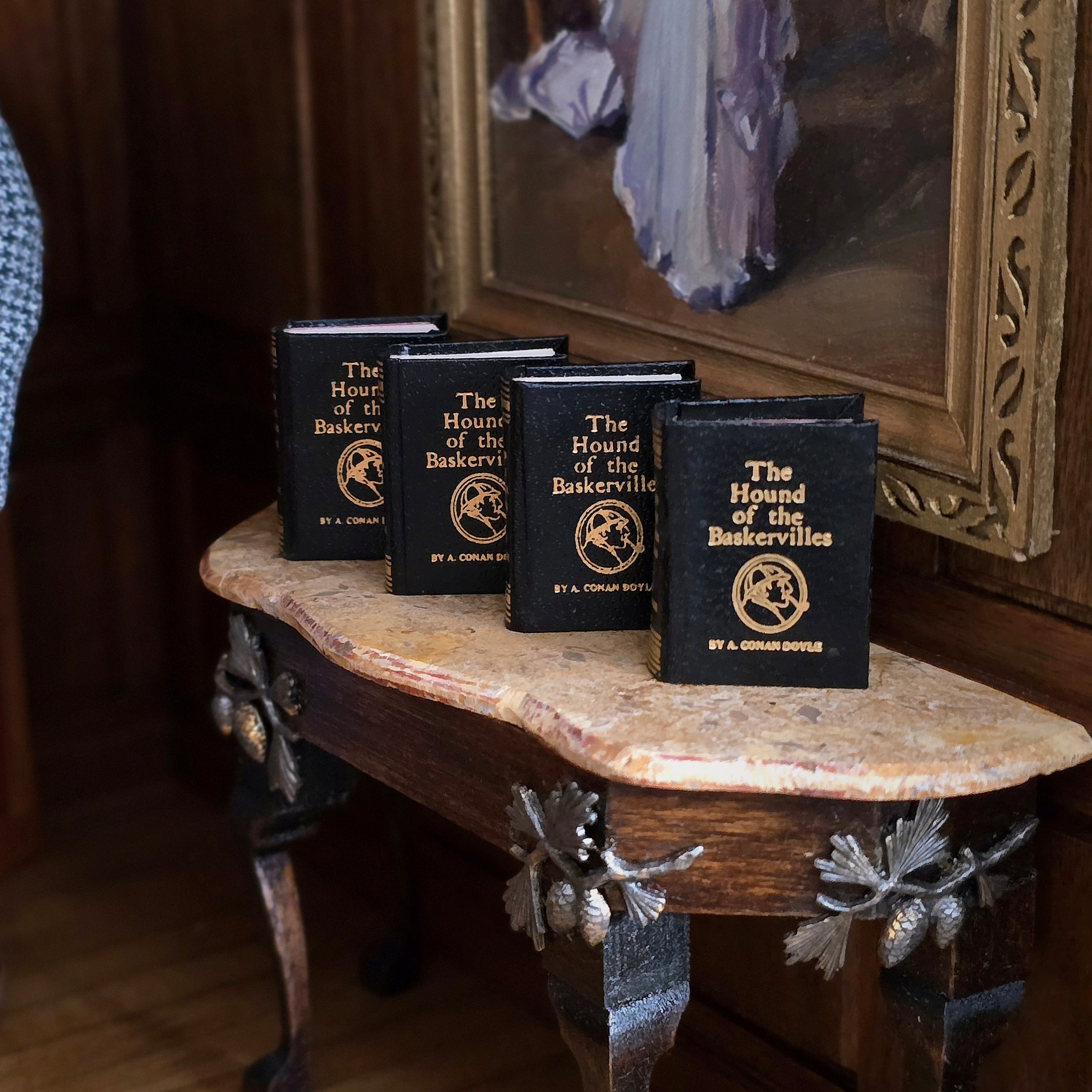 RARE Barbara Raheb "The Hound of the Baskervilles" 4-Volume Miniature Book Set
