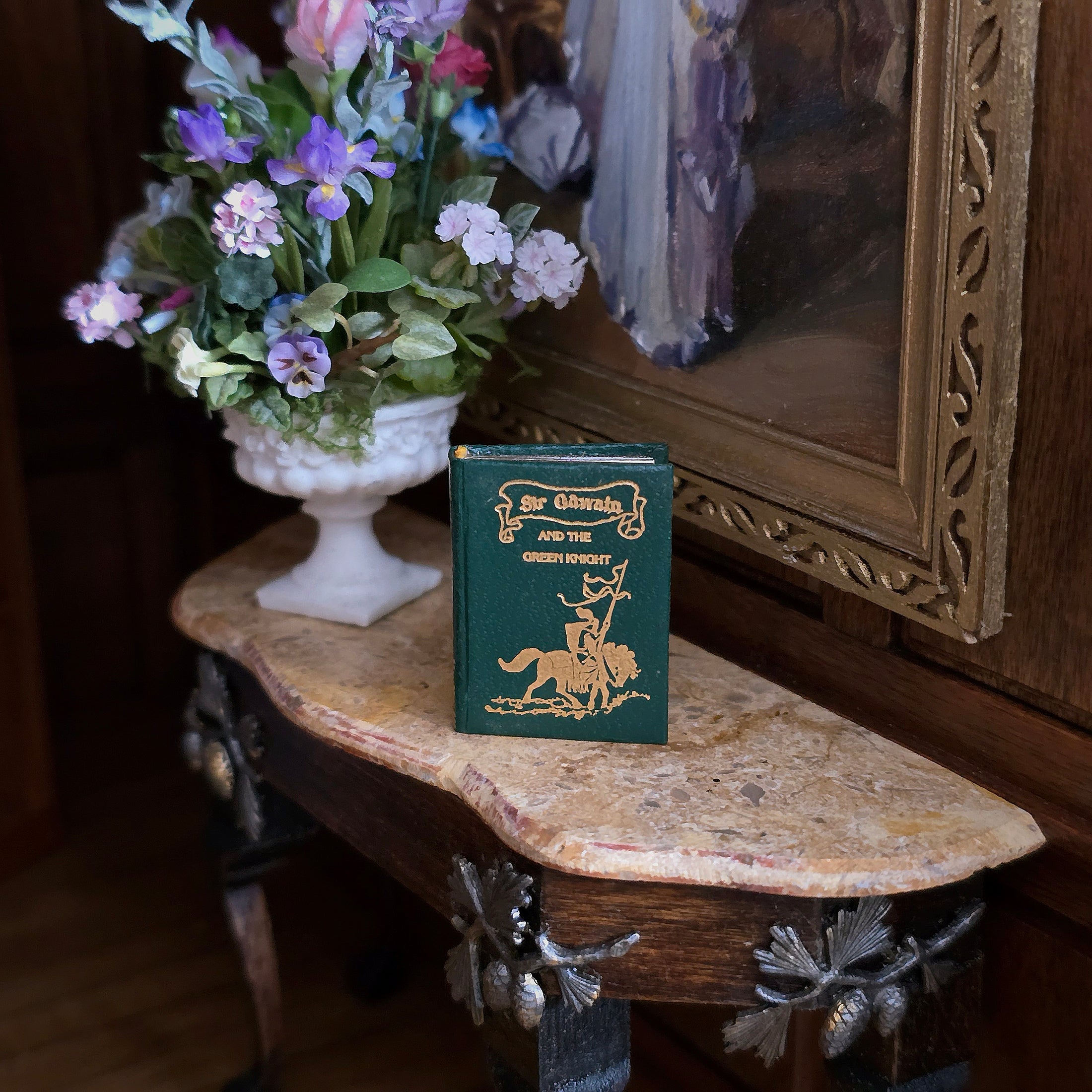 HAND COLORED Barbara Raheb "Sir Gawain and the Green Knight" Miniature Book