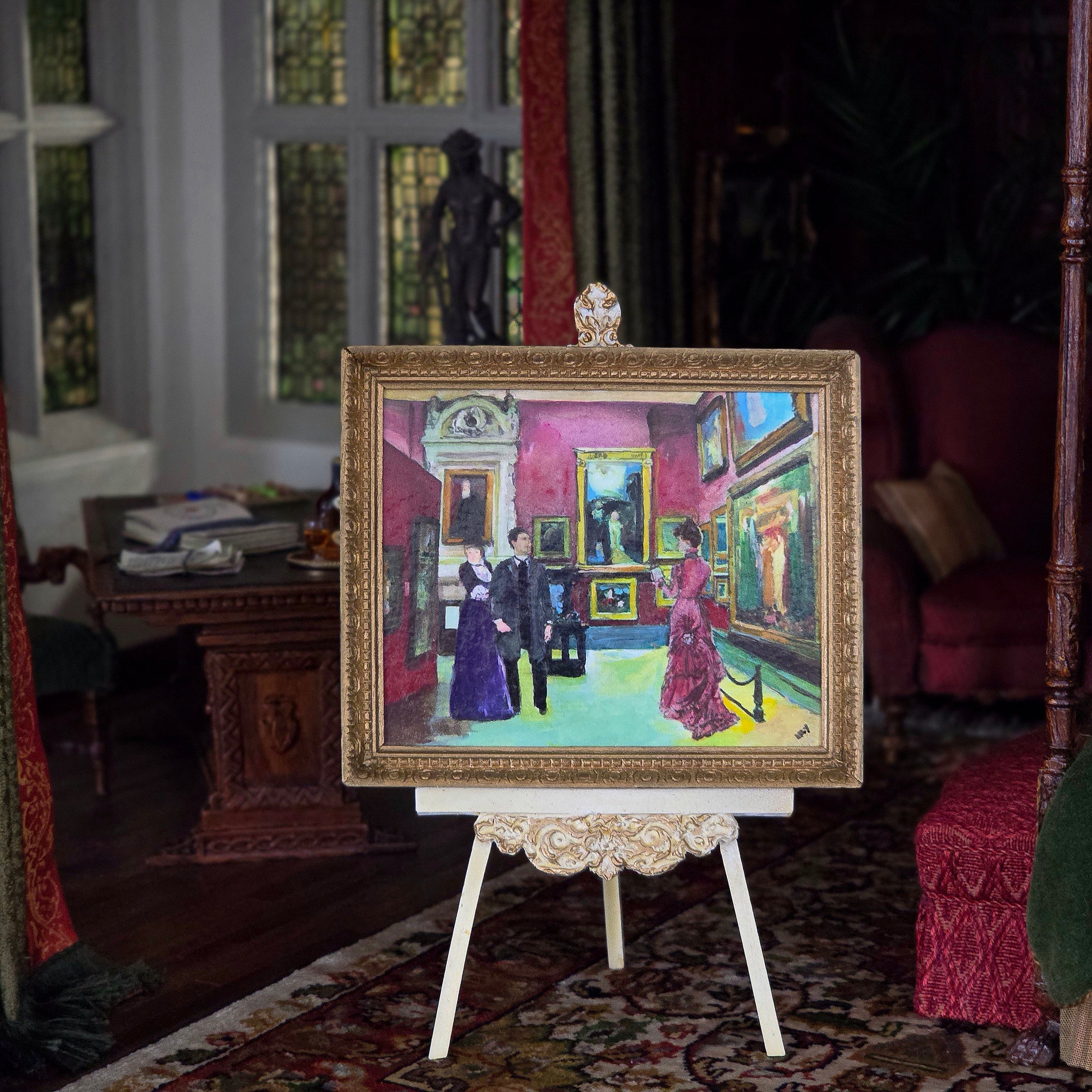 Kay Burton The Art Gallery Impressionist Belle Époque Vibrant Oil Painting