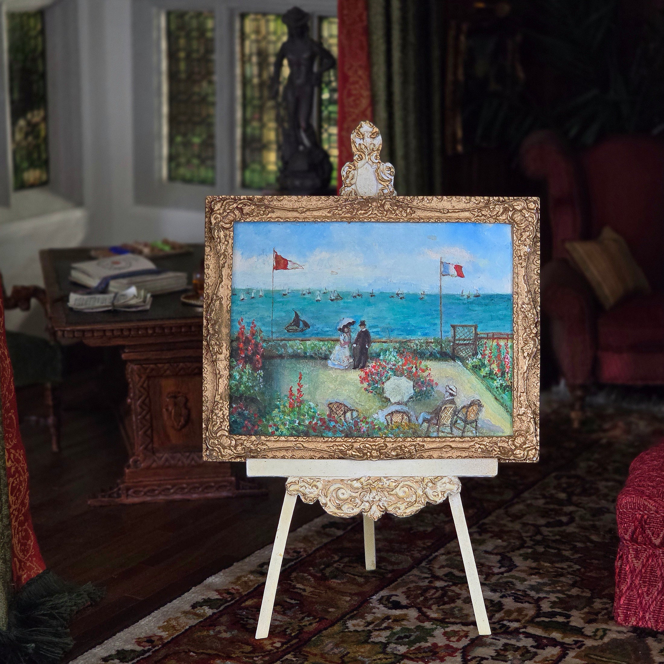 Josephine Meyer The Garden at Sainte-Adresse Oil Painting After Claude Monet