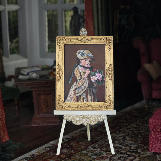 Chiqui Cueto "The Posy" Miniature Oil Painting After Wilhelm Schütze