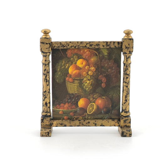 Renee Isabelle Miniature Fireplace Screen with Printed Dutch Still Life Panel