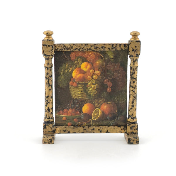Renee Isabelle Miniature Fireplace Screen with Printed Dutch Still Life Panel