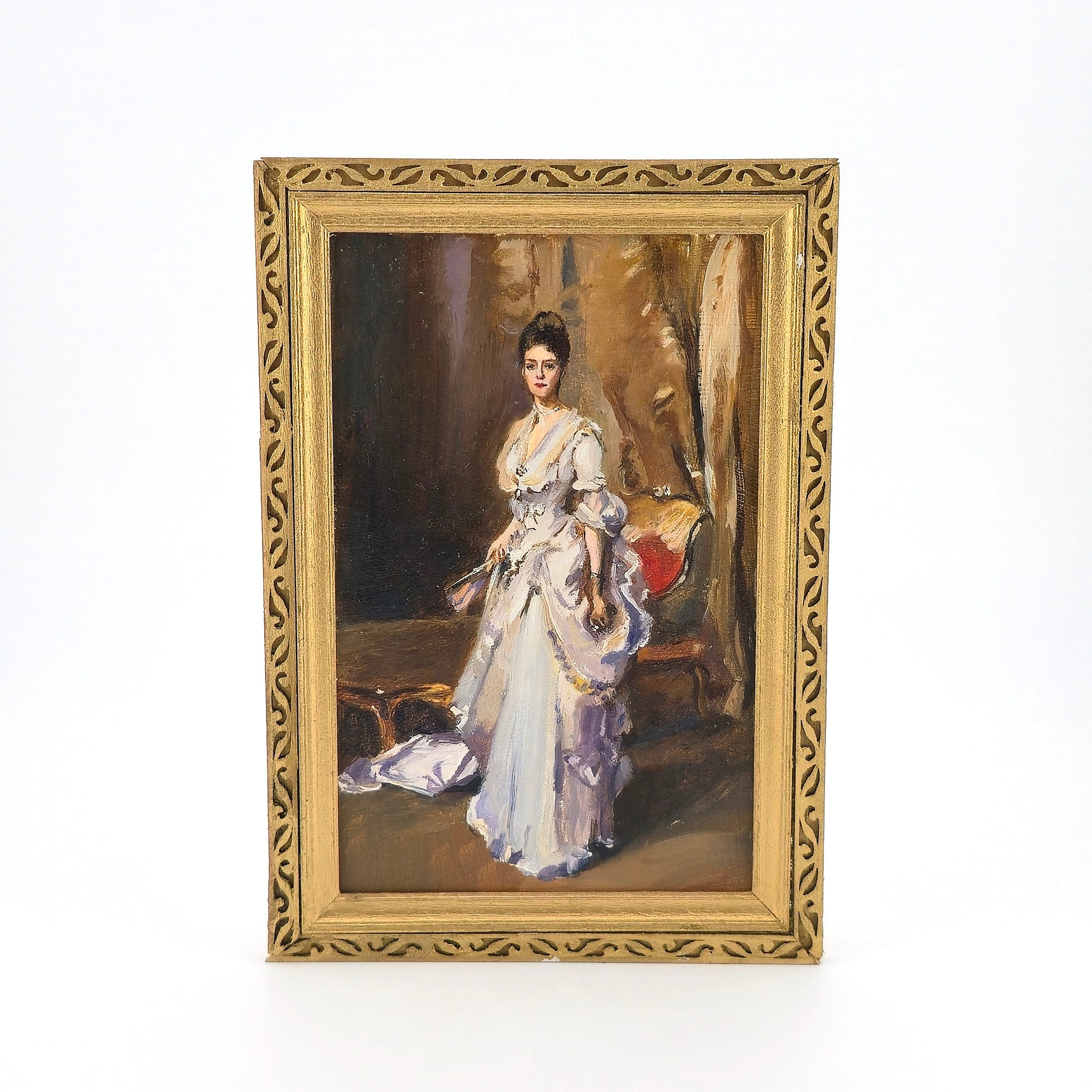 Ellen Tomy After John Singer Sargent "Mrs. Henry White" Miniature Painting