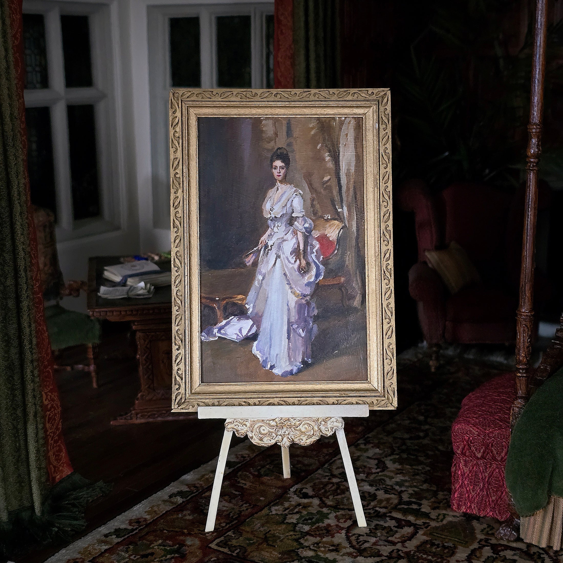 Ellen Tomy After John Singer Sargent "Mrs. Henry White" Miniature Painting