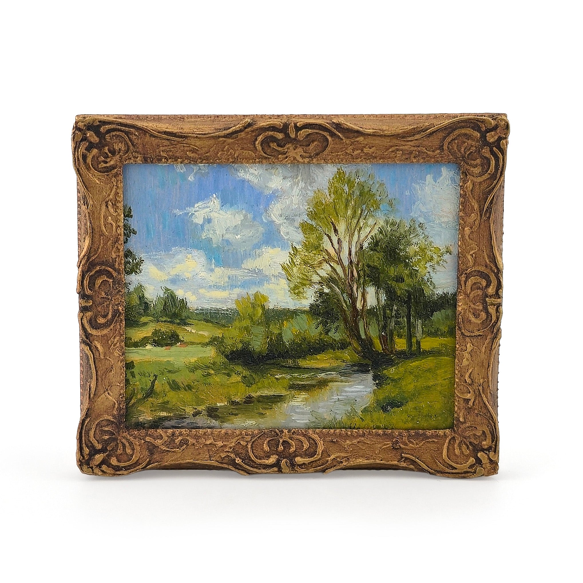 Grant Godwin 2015 Idyllic Scene Original Landscape Miniature Oil Painting