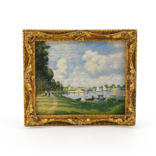 David Tinnon The Basin at Argenteuil After Monet Miniature Painting