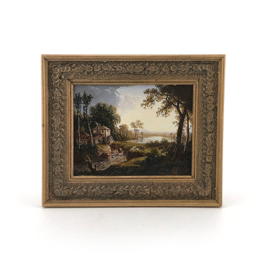 Leslie Smith 1995 River Landscape with Cattle After William Ashford Painting