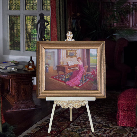 Paul Saltarelli 2001 Original Oil Painting Woman Playing the Piano