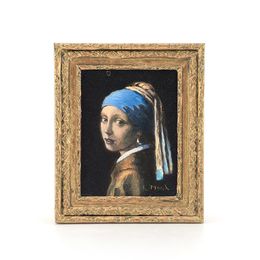 Fred Marsh 2006 Girl with a Pearl Earring After Vermeer Miniature Painting