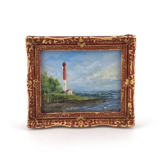 Florence Hathorne Magee Original Lighthouse Seascape Miniature Painting